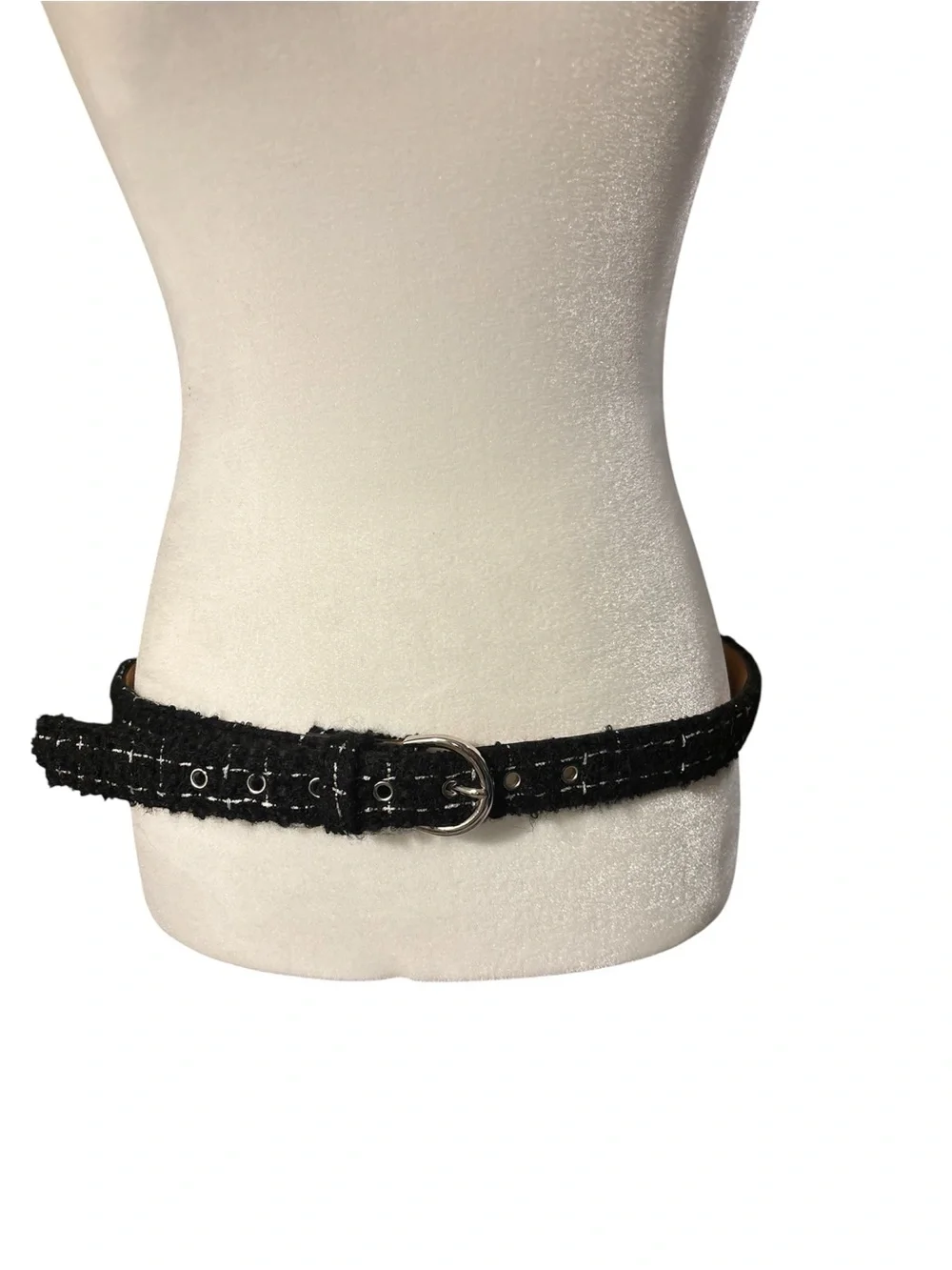The Loft outlet Black Tweed Women's Belt with Silver Buckle M